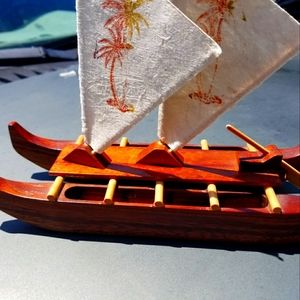 Handmade Hawaiian hardwood canoe